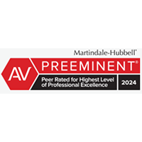 Martindale-Hubbell | AV PREEMINENT | Peer Rated for Highest Level of Professional Excellence | 2024